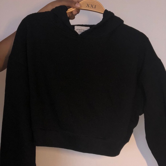 Small Black Cropped Hoodie - Picture 2 of 3